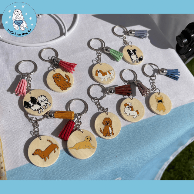 Hand Painted Dog Breed Keyrings 