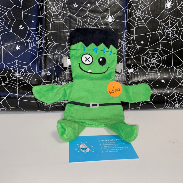 Halloween Frankenstein Crinkle Flattie Dog toys